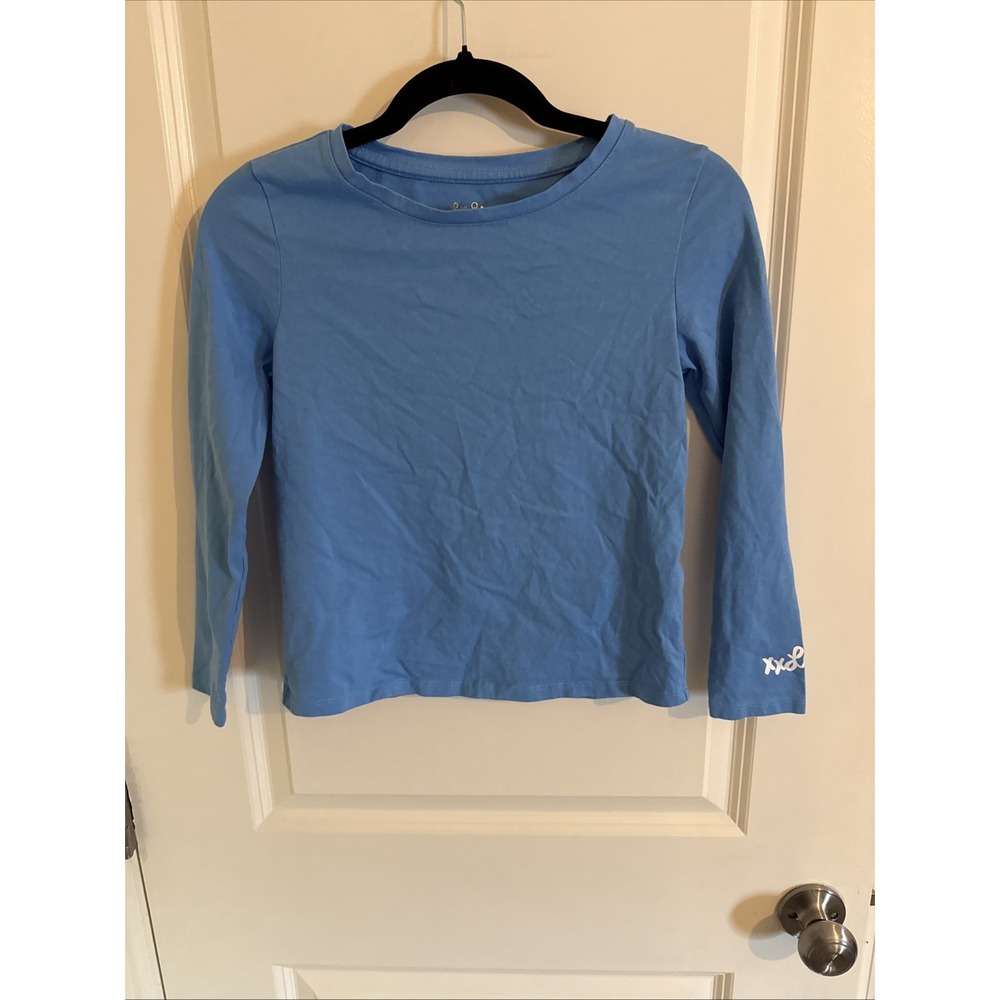 Lilly Pulitzer Girls Blue Long Sleeve Solid T Shirt Size Large